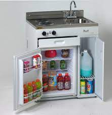 Seperate storage area with door. Avanti Ck3016 30 Complete Compact Kitchen With Refrigerator Ck3016 Atlantic Appliance