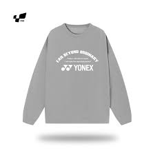 Áo nỉ tay dài Yonex chữ trắng - Xám | ShopVNB