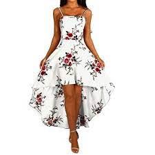 Maybe you would like to learn more about one of these? Thepass Women S Sling Irregular Hem High Waist Tuxedo Boho Beach Party Dress White Best Boho Holiday Dresses Women Boho Summer Dresses Party Dresses For Women