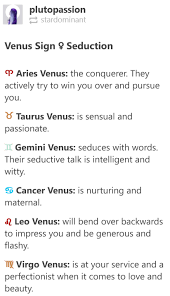 Venus Sign Seduction Pg1 Astrological Sidereal