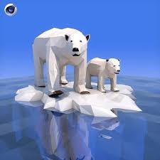 Low Poly Polar Bear 3d Model Arte Grafico Arte Low Poly