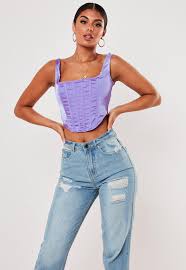 See more ideas about corset, couture, corset fashion. Lilac Satin Corset Top Missguided
