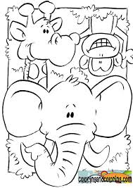 Elephant Giraffe Monkey Zoo Animal Coloring Pages Animal Coloring Pages Jungle Coloring Pages