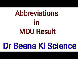 Result Abbreviations In Mdu Result Umc Rla Rle Cl Rld Dbeenakiscience Youtube