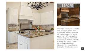 Updating A Dark Heavy Kitchen With Benjamin Moore S Ballet White Paint Cabinets White Kitchen Off White Kitchens