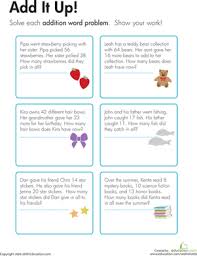 Addition Word Problems Add It Up Worksheet Education Com Addition Word Problems Addition Words Word Problems