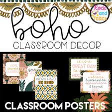 Boho classroom decor kit perfect for a calm and relaxing classroom. Boho Classroom Decor Motivational Posters By Rock And Teach By Katie Texas