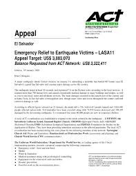 You can't really enjoy it at night and you have to be constantly aware of your surroundings. Act Appeal El Salvador Emergency Relief To Earthquake Victims Lasa11 El Salvador Reliefweb