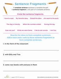Work On Writing Sentence Fragments Worksheet Education Com Sentence Fragments Writing Complete Sentences Sentence Writing