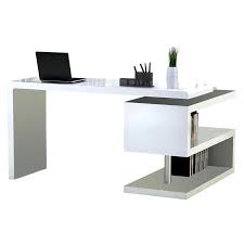 Modern White Desks Atkinson White Modern Desk In 2020 Modern Desk Modern White Desk Furniture Computer Desk