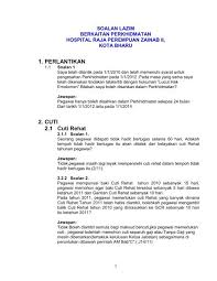 Contoh surat cuti tanpa gaji via citirahayu panduan menguruskan brp via slideshare lizzaeusoff: Soalan Lazim Unit Perkhidmatan Hospital Raja Perempuan Zainab Ii