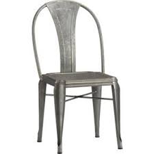 Crate And Barrel Lyle Side Chair Galvanized Steel 199 Metal Dining Chairs Metal Cafe Chairs Indoor Patio Furniture
