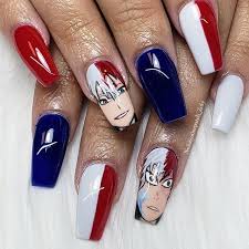Myheroacademia Todoroki Animenails Animeart Anime Handpaintedart Nailsoftheday Coffinnails Nailsonfleek Nailstoins Anime Nails Nails Press On Nails