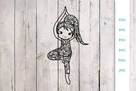 Download Cute Yoga Girl Out Of Mandala 2 Graphic By Sintegra Creative Fabrica PSD Mockup Templates