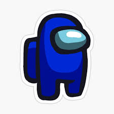 Among Us Blue Sticker By Amemestore Redbubble