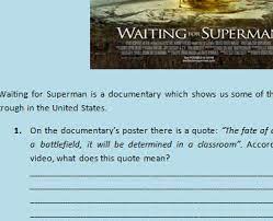 Watch waiting for 'superman' (2010) online. Waiting For Superman Worksheet Documentary