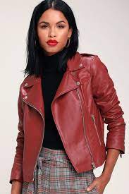 Just Ride Brick Red Vegan Leather Moto Jacket Red Jacket Leather Red Leather Jacket Outfit Leather Moto Jacket