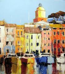 Galeries D Art Contemporain Peinture Celestin Messaggio Le Port De St Tropez Peinture Comment Peindre Paysage De Mer Peinture