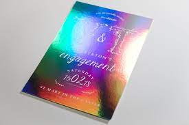 Engagement Invitation Holographic Foiled Engagement Invitation Bespoke Wedding Stationery Engagement Invitations Wedding Stationery