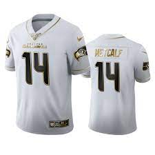 He played college football at ole miss. D K Metcalf Seahawks White 100th Season Golden Edition Jersey Ctjersey Store