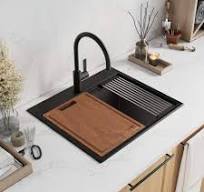 Ruvati 25-inch epiRock Workstation Charcoal Black Topmount Laundry Sink -  RVG1321CK