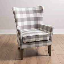 Plaid slipcovers furniture covers find great home decor. Gray Buffalo Plaid Wingback Upholstered Armchair Kirklands
