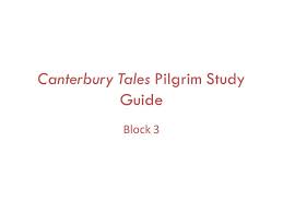 Canterbury Tales Pilgrim Study Guide Ppt Video Online Download