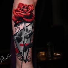 Black And Red Rose Tattoo Sleeve Rose Tattoo Tribute Tattoos Red Rose Tattoo Rose Tattoo