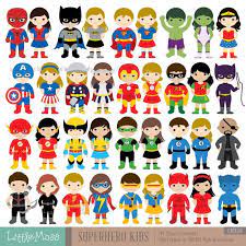 36 Kids Superhero Costumes Clipart Superheroes Kids Clipart Etsy Superhero Costumes Kids Superhero Clipart Superhero Kids