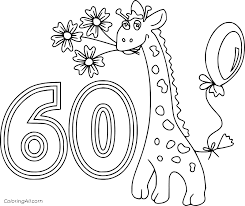 Free printable 123 numbers coloring pages. Happy 60th Birthday Coloring Page Coloringall