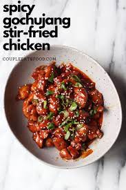 Spicy Gochujang Stir Fried Chicken Couple Eats Food Recipe Spicy Chicken Recipes Spicy Recipes Asian Recipes