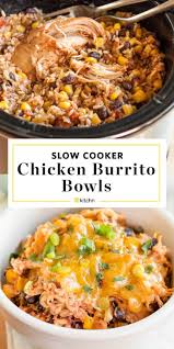 Slow Cooker Chicken Burrito Bowls Will Quickly Become A Favorite Recipe Chicken Slow Cooker Recipes Easy Slow Cooker Recipes Healthy Crockpot Recipes