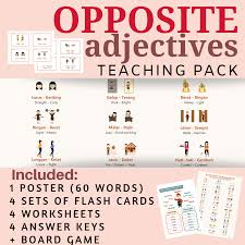 Indonesian Adjectives No Prep Packet Poster Flash Cards Worksheets Flashcards Teaching Packs Adjectives