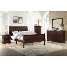 crown mark louis philip bed in one box cherry queen walmart com furniture mahogany bedroom furniture best bedroom colors