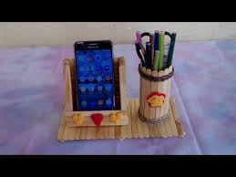Diy Membuat Tempat Handphone Dan Pensil Dari Stik Es Krim Youtube