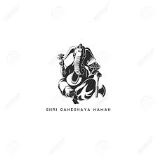 Black Lord Ganesh On A White Background With Typography Vector Royalty Free Cliparts Vectors And Stock Illustration Image 95148587 God ganesha (black & white). black lord ganesh on a white background with typography vector