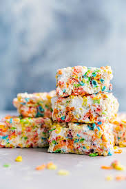Colorful Sweet And Easy To Make Fruity Pebble Rice Krispie Treats Recipe Will Be A Hit Wherev Krispie Treats Recipe Fruity Pebbles Treats Rice Krispie Treats