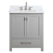 H bathroom vanity in espresso with single basin top in white ceramic and mirror. Avanity Modero Chilled Gray 30 Inch Vanity Combo With White Carrera Marble Top Modero Vs30 Cg C Bellacor