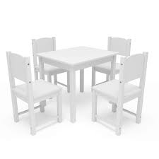 You'll find a wide assortment of student activity tables and classroom chairs from leading manufacturers such as fdp, marco group, kfi seating, ofm, and balt at very. Timy Wooden Kids Table And 4 Chairs Set Kids Furniture Toddler Table Play Room For Eating Reading Playing White Buy Online In Cayman Islands At Desertcart