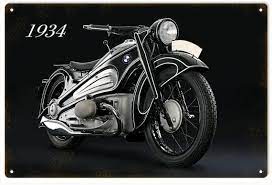 Vintage Style 1934 Bmw Classic Motorcycle Metal Sign 25 00 Mustangclassiccars Bmw Classic Classic Motorcycles Bmw Motorcycle
