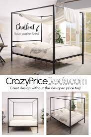 A typical metal frame that supports the mattress and box spring independent of the headboard or footboard. Chalfont Black Four Poster Metal Bed Frame Single Small Double Double King Sizes Metal Bed Frame Metal Beds Bed Frame