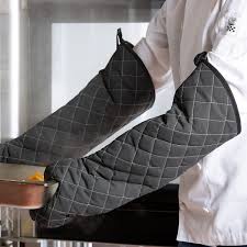 San Jamar 24" Bestguard Gray Oven Mitts with WebGuard™ Plus ...