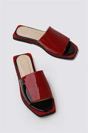 Black Red Patent Leather Women S Slipper Made Of Top Quality 100 Calfskin Leather Outsole Height 1 5 Cm Leather Ladies Slippers Women Shoes Womens Slippers