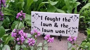 I Fought The Lawn The Lawn Won Funny Gift For Gardener Mother S Day Gift Father S Day Gift Garden Pun Shipping Discount Cute Sign Funny Garden Signs Garden Signs Garden Puns