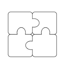 Jigsaw puzzle template ready for print. 4 Piece Puzzle Vector Images Over 740