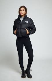 Black And Grey North Face Jacket The North Face Nuptse Cropped Jacket North Face Jacket Outfit North Face Puffer Jacket North Face Jacket
