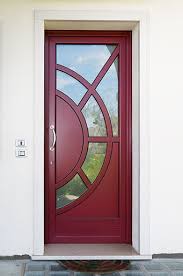 Portone Ingresso Imax Realizzato In Legno Di Rovere Lamellare Vetro Rivestimento In Alluminio Rosso Ral Lato Esterno Portone Porte Vetro Vetrate