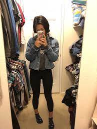 Super Lazy Day With Sweater Leggings And Jean Jacket Outfits With Leggings Casual Outfits For Teens Winter Outfits For School