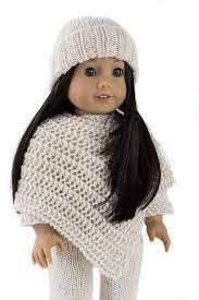 Cozy Winter 18 American Girl Doll Hat Sweater Ponch And Pants Knitting Doll Clothes American Girl American Girl Crochet American Girl Doll Clothes Patterns
