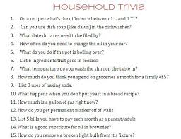 In this particular series, we have integrated over 300 authentic trivia questions. Household Trivia And Young Woman S Printables A Girl And A Glue Gun